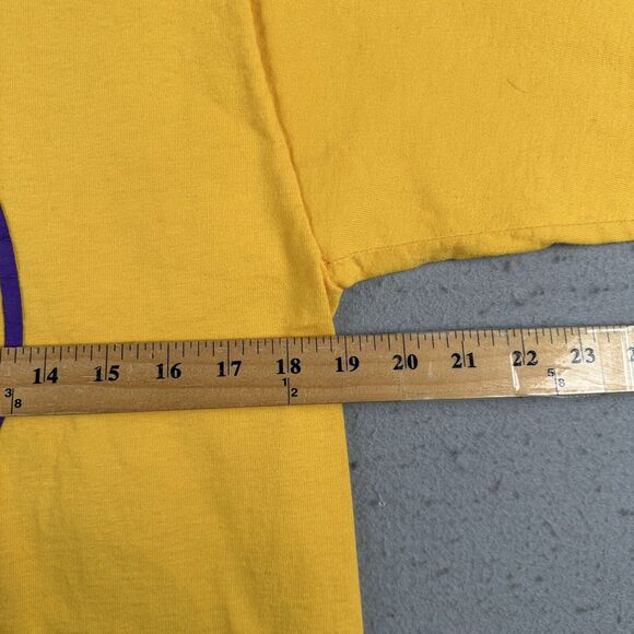 Vintage 1993 Guess Shirt Men’s Medium Yellow Los Angeles California Short Sleeve - Picture 10 of 16